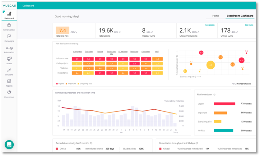 screenshot of Vulcan Cyber